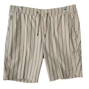 PD&C Stretch Striped Casual Shorts Mens Size M Elastic Waist Drawstring